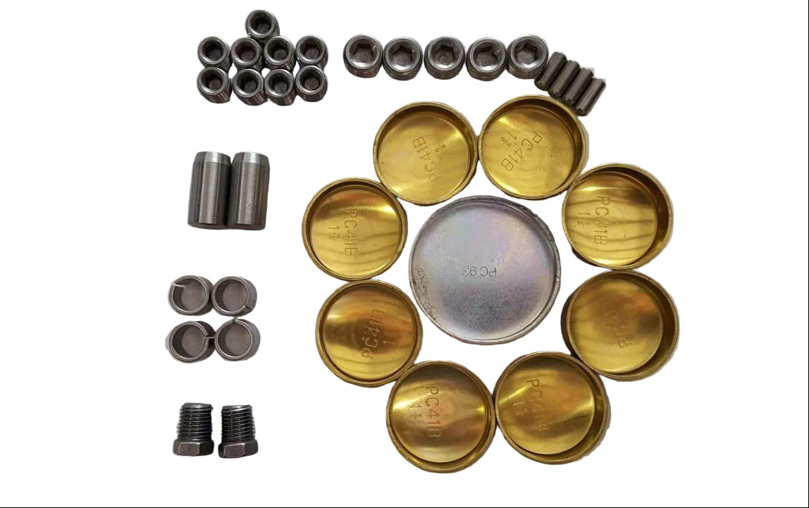 World Products 703891B-1K - Block Plug/Dowel kit Chevy Small Block Cast Iron Motown Raised Cam