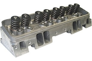 World Products 014250-3 - Cylinder Heads Cast Iron Chevy Small Block MOTOWN 220cc 64cc 23Degree 2.080" x 1.600" Straight Plug, Assembly w/ 1.550" springs for solid roller lifters