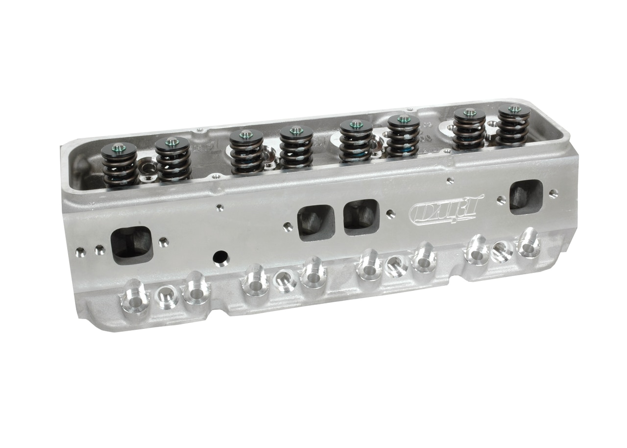Dart 11411111P Cylinder Heads Aluminum Small Block Chevy Pro1 200cc 72cc 2.020" x 1.600" Angled Plug, Assembly w/ 1.250" Single Springs for Hydraulic Flat Tappet Lifters