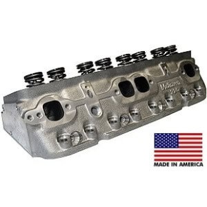 World Products 014150-2 - Cylinder Heads Cast Iron Chevy Small Block MOTOWN 220cc 64cc 23Degree 2.080" x 1.600" Angle Plug, Assembly w/ 1.437" springs for solid flat tappet or Hyd.roller lifters