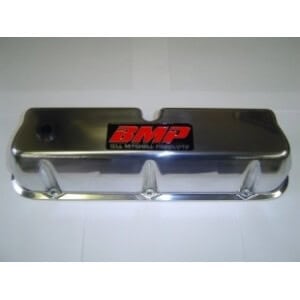 Bill Mitchell Products 70950BMP - Valve Covers Ford Small Block Die Cast Polished Tall BMP Logo