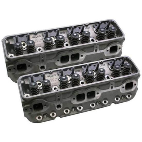 World Products 012250-1 - Cylinder Heads Cast Iron Chevy Small Block SPORTSMAN II 200cc 72cc 23Degree 2.020" x 1.600" Straight Plug, Assembly w/ 1.250" springs for hydraulic flat tappet lifters