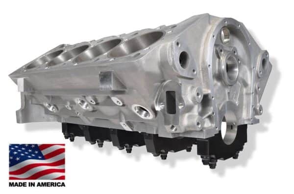 Bill Mitchell Products BMP 085575 - Aluminum Engine Block Chevy 409 W Block 9.600 Deck, 4.250 Bore, Billet Caps