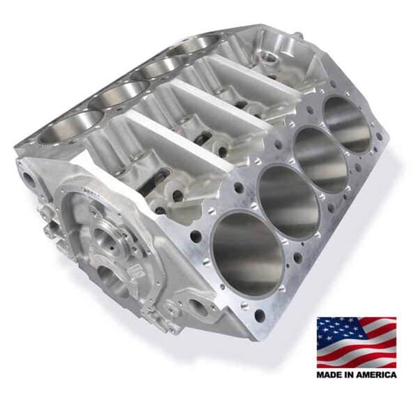 Bill Mitchell Products BMP 085575 - Aluminum Engine Block Chevy 409 W Block 9.600 Deck, 4.250 Bore, Billet Caps