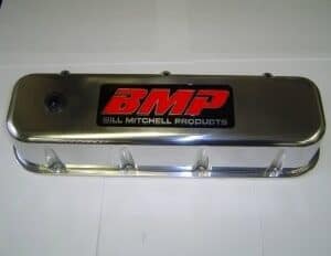 Bill Mitchell Products 70930BMP - Valve Covers Chevy Big Block Diecast Polished Tall BMP Logo